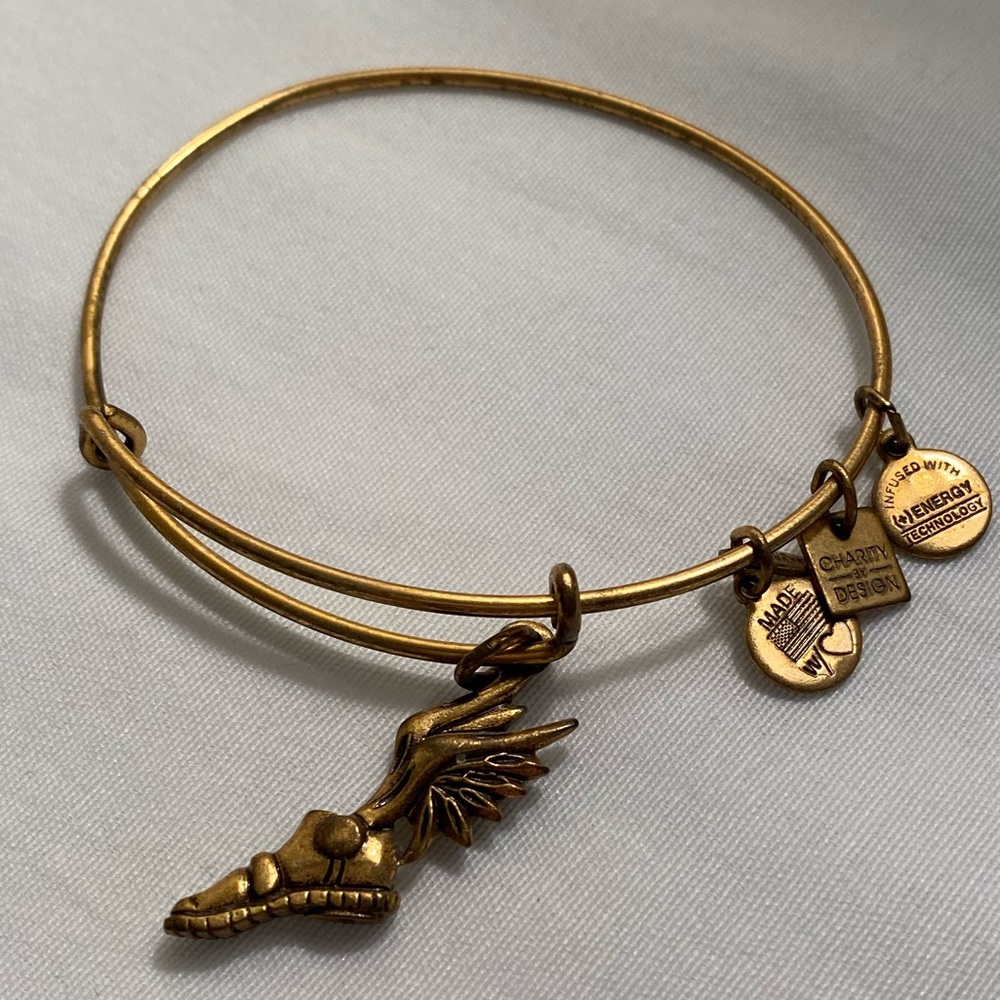 Alex and Ani Winged Foot Gold Bangle